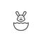 Easter bunny outline icon
