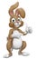 Easter Bunny Rabbit Cartoon Thumbs Up and Pointing