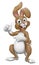 Easter Bunny Rabbit Cartoon Thumbs Up and Pointing