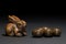 Easter bunny rabbit netsuke with mini Easter eggs