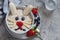 Easter Bunny rabbit porridge breakfast , food art for kids