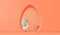 Easter bunny rabbit seen through an easter egg shaped hole. 3D Rendering
