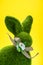 Easter Bunny Shape on Yellow Background