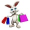 Easter bunny with shopping bag