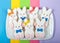 Easter Bunny Sugar Cookies on a rectangular plate with napkins underneath