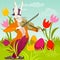 Easter bunny with violin