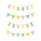 Easter bunting flags. Happy easter decor cartoon vector clipart