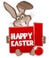 Easter Buny red sign with exclamation mark