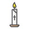 Easter candle filled outline icon, easter holiday