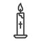 Easter candle line icon, easter and holiday