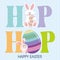 easter card with bunny egg and hip hop text