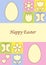 Easter card cover. Happy Easter. Geometric mosaic Background. Vector Vertical stripes. Copy space for text