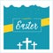 Easter Card Design Illustration with Three Crosses and Blue Background. Good Friday and Easter Celebration.