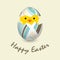 Easter card with a hatching chick