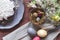 Easter celebration - easter cake and easter coloured eggs