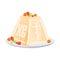 Easter cheesecake on a plate. Isolated vector icon or clipart.