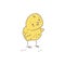 Easter chick or chicken in cute kawaii style vector illustration isolated.