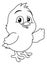 Easter Chick Coloring Book Black and White Cartoon