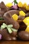 Easter chocolate hamper of eggs and bunny rabbits