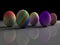Easter colorful eggs on gray background
