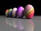 Easter colorful eggs on gray background