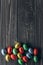 Easter concept . chocolate eggs on a wooden background