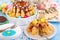 Easter confectionery assortment with marble ring cakes