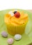 Easter cupcake and eggs