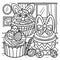 Easter Cupcakes Coloring Page for Kids