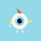 Easter cute eye ball in chicken costume icon