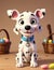 Easter Dalmatian Puppy,generative ai