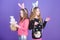 Easter day. Easter activities for children. Happy easter. Holiday bunny girls with long bunny ears. Egg and bunny