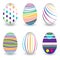 Easter day for egg isolated on vector design. Colorful Chevron pattern for eggs. Colorful egg isolated on white background.