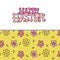 Easter day retro wavy groovy card design. Abstract flowers pattern and lettering text happy Earster. Vector hand drawn