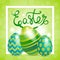 Easter Decorated Colorful Egg Holiday Symbols Greeting Card