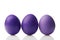 Easter decoration, chicken eggs painted in purple color