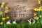 Easter Decoration, Gras, Zeit Fuer Mich Means Time For Me