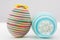 Easter decorative eggs on white background