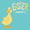 Easter duck cartoon design vector illustration flat