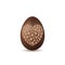 Easter egg 3d. Chocolate brown egg, flower heart, isolated on white background. Traditional sweet candy dessert