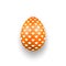 Easter egg 3D icon. Cute hearts, orange egg, isolated white background. Bright realistic design, decoration Happy Easter