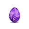 Easter egg 3D icon. Ornate color egg, isolated white background. Swirl realistic design, decoration Happy Easter