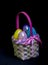 Easter Egg Basket With Various Colored Eggs