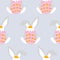 Easter egg with bunny years, seamless pattern