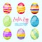 Easter Egg collection, colorful handdrawn elements, template to Easter holiday