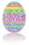 Easter egg composed of colorful gemstones on glossy white