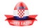 Easter egg with Croatian flag. Happy Easter in Croatia concept, 3D rendering