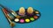 Easter egg decoration concept with paint brushes