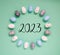 Easter Egg Decoration, Flat Lay, Text 2023