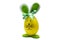 Easter egg figure isolated for decoration, rabbit made from plastic